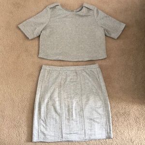 Gray shirt and skirt set